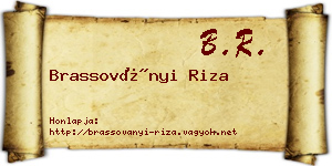 Brassoványi Riza névjegykártya